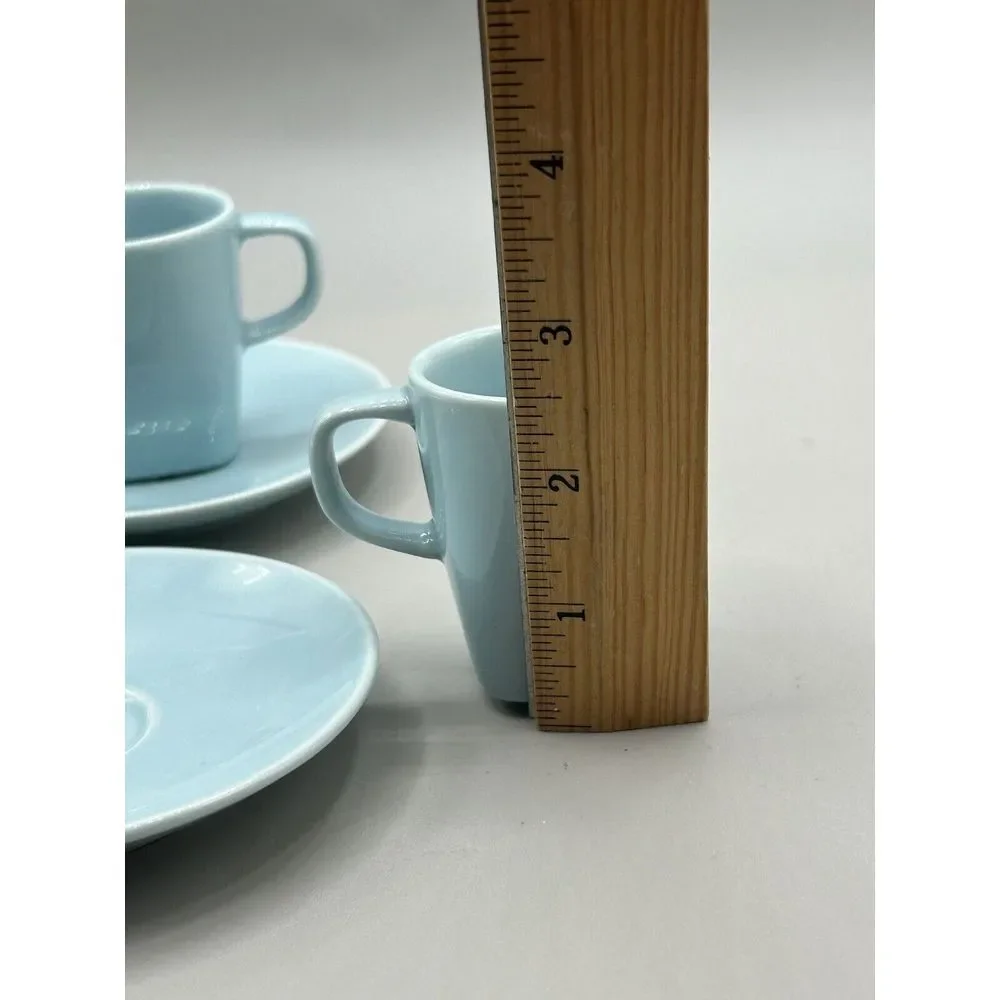 Ikea 365 Susan‎ Pryke Turquoise Color espresso cups Set Of 2 cups w/saucers New